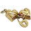 Thumbnail: Vintage gold Twin  Hearts charm