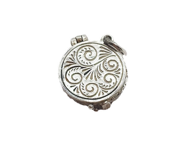 Thumbnail: Vintage sterling silver Dartboard charm back view
