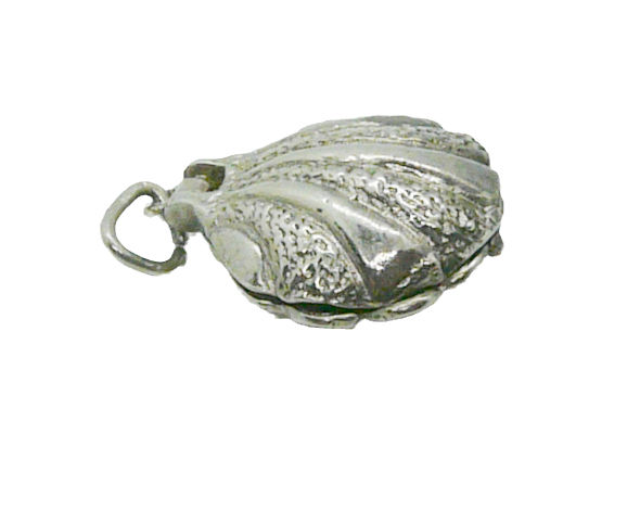 Thumbnail: Vintage Silver Clamshell Charm underside view