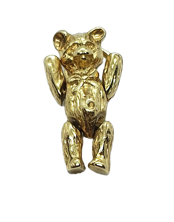 Vintage 14ct Gold Teddy Bear Charm, articulated