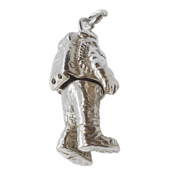 Thumbnail: Rare Vintage Sterling Silver Astronaut Charm side view