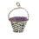 Thumbnail: Vintage 18ct white gold woven Basket Charm set with rubies and sapphires