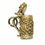 Thumbnail: vintage 9ct gold beer stein charm decorated with vines, with lid open