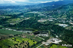 Aerial of inland Costa Rica