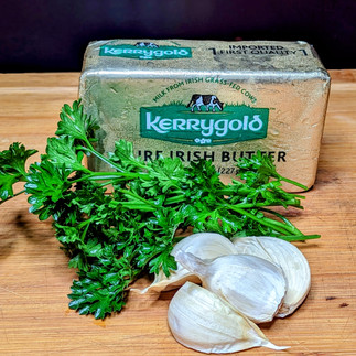 Butter, parsley, and garlic