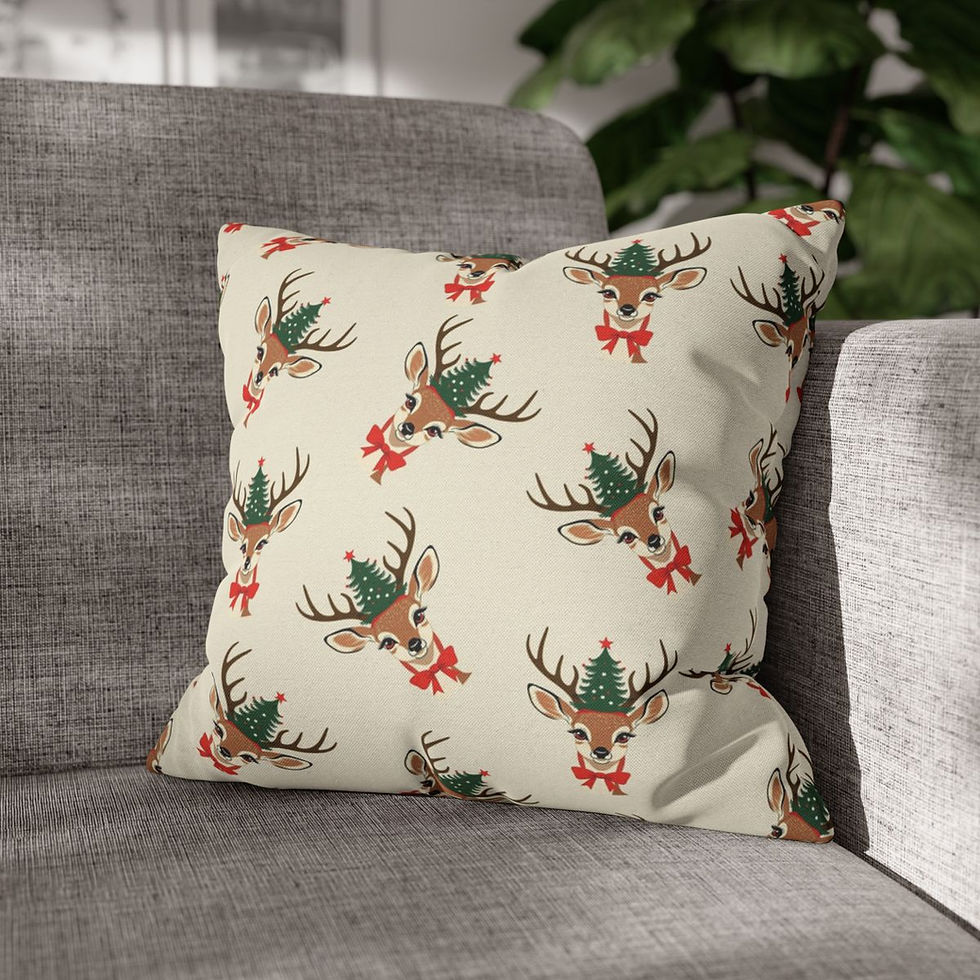Retro Reindeer Pillow