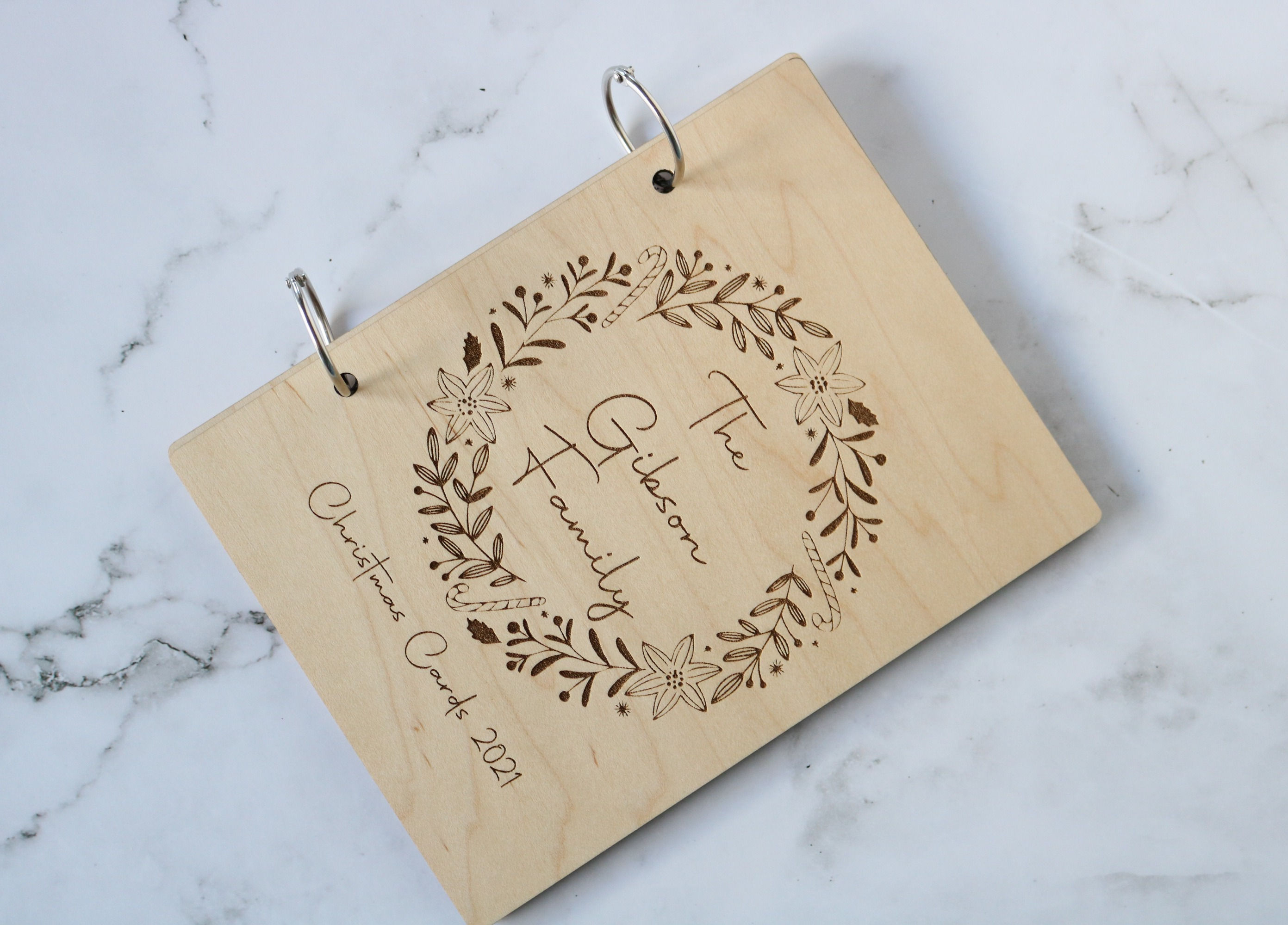 Christmas Card Keeper with Christmas Wreath