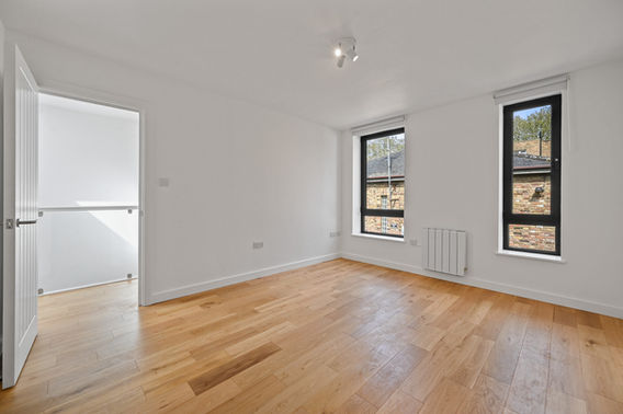Living area in new build mews houses at Denmark Hill.