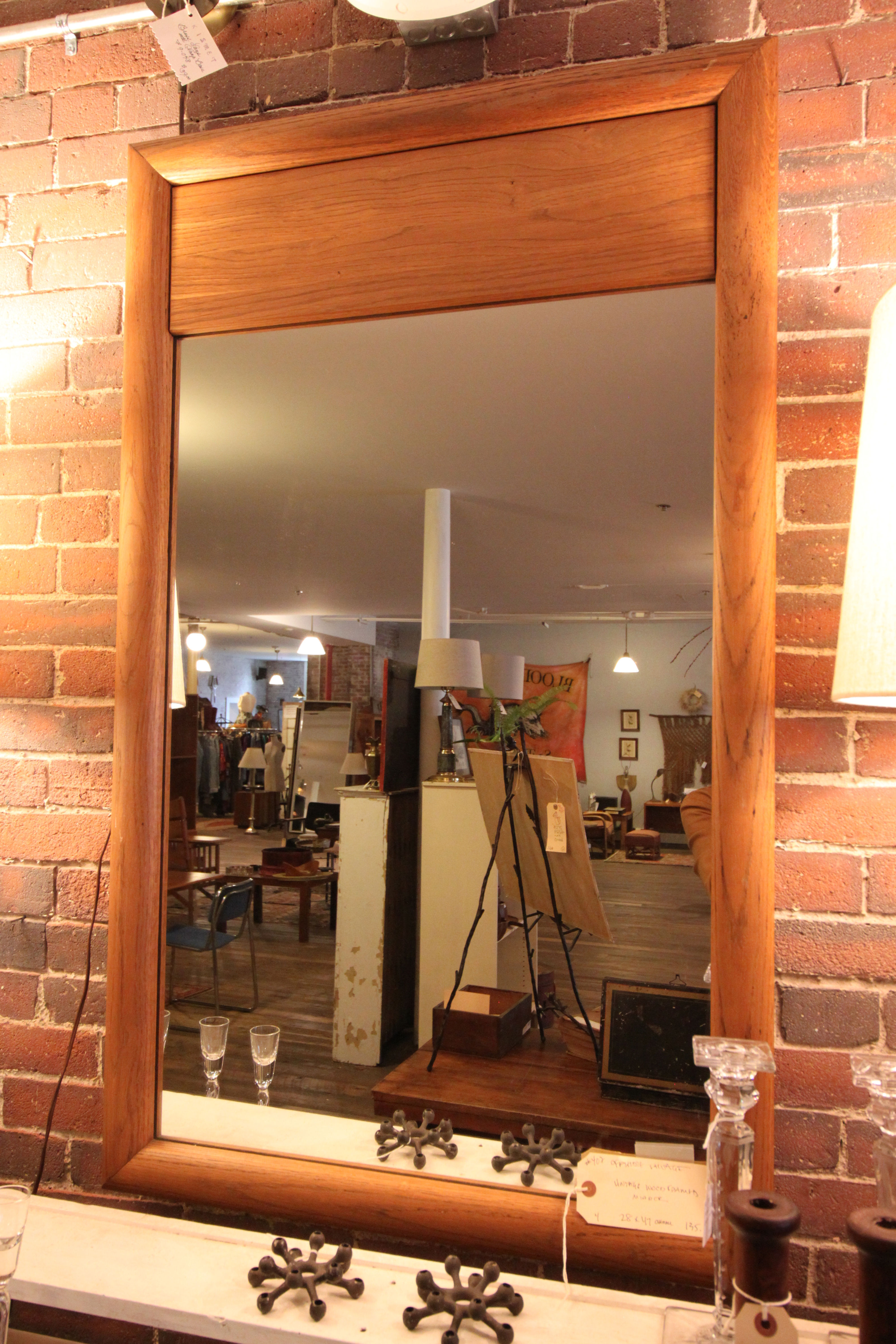 Mid-Century Oak Mirror