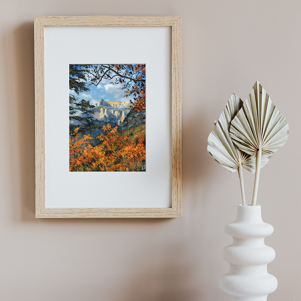 Thumbnail: Cuadro pintura acrílica original - Paisaje "Ventana de Ordesa"