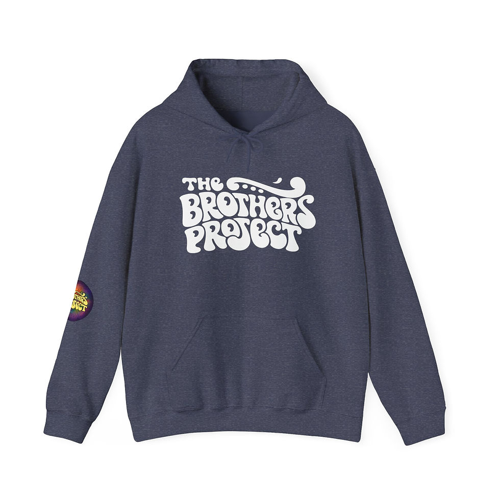 Thumbnail: The Brothers Project Hoodie | Retro Bubble Letter Band Logo with Arm Decal
