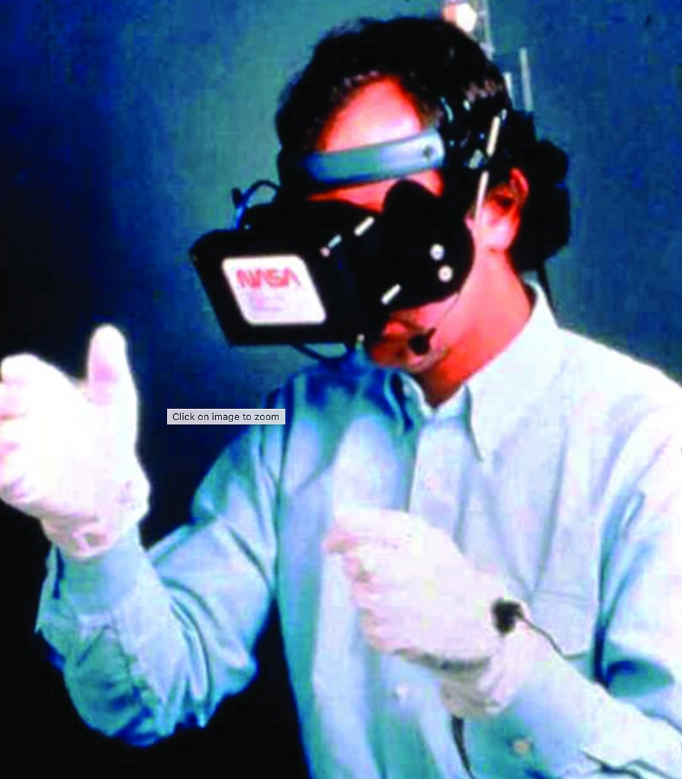 Scott Fischer VR headset and hand controllers