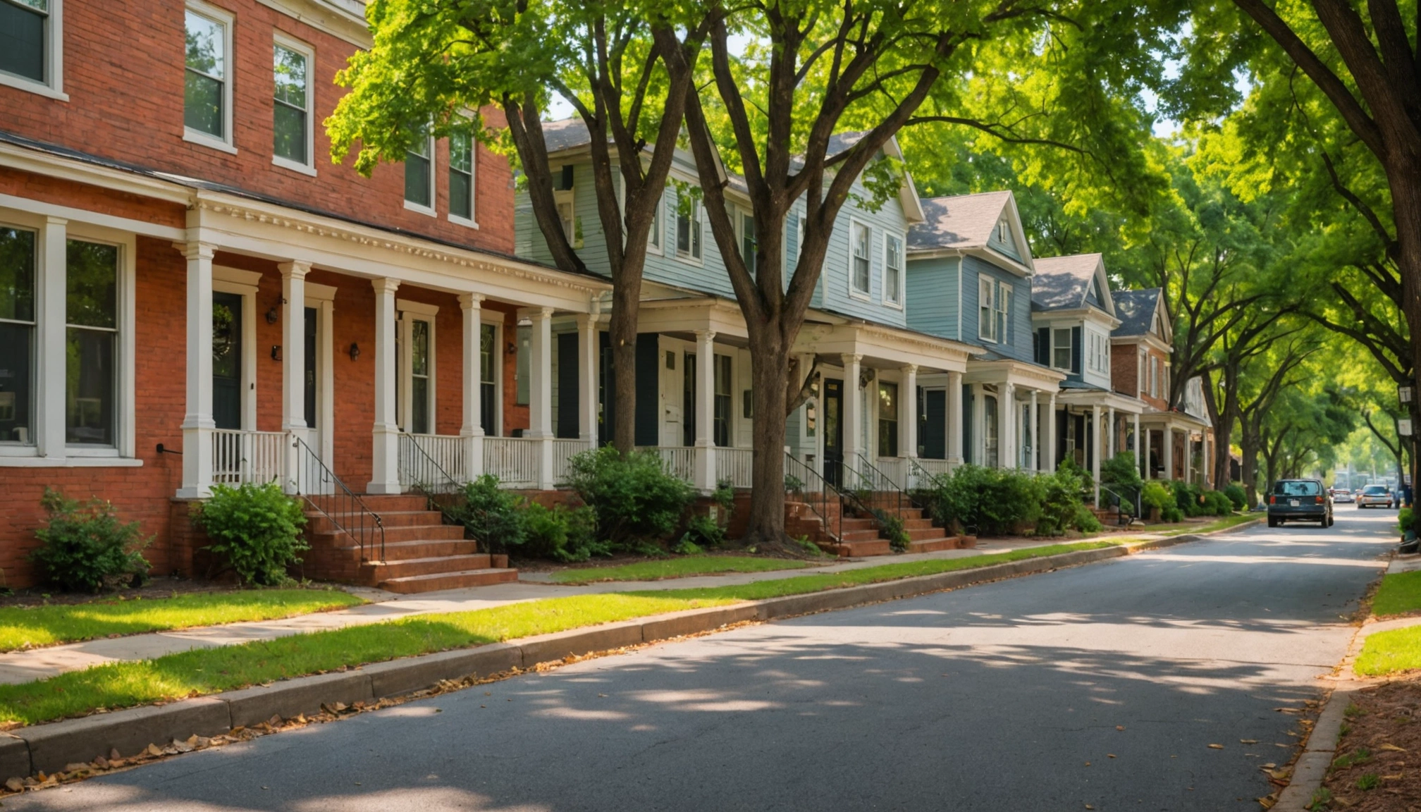 Charming streetscapes of Old Fourth Ward highlighting the unique homes