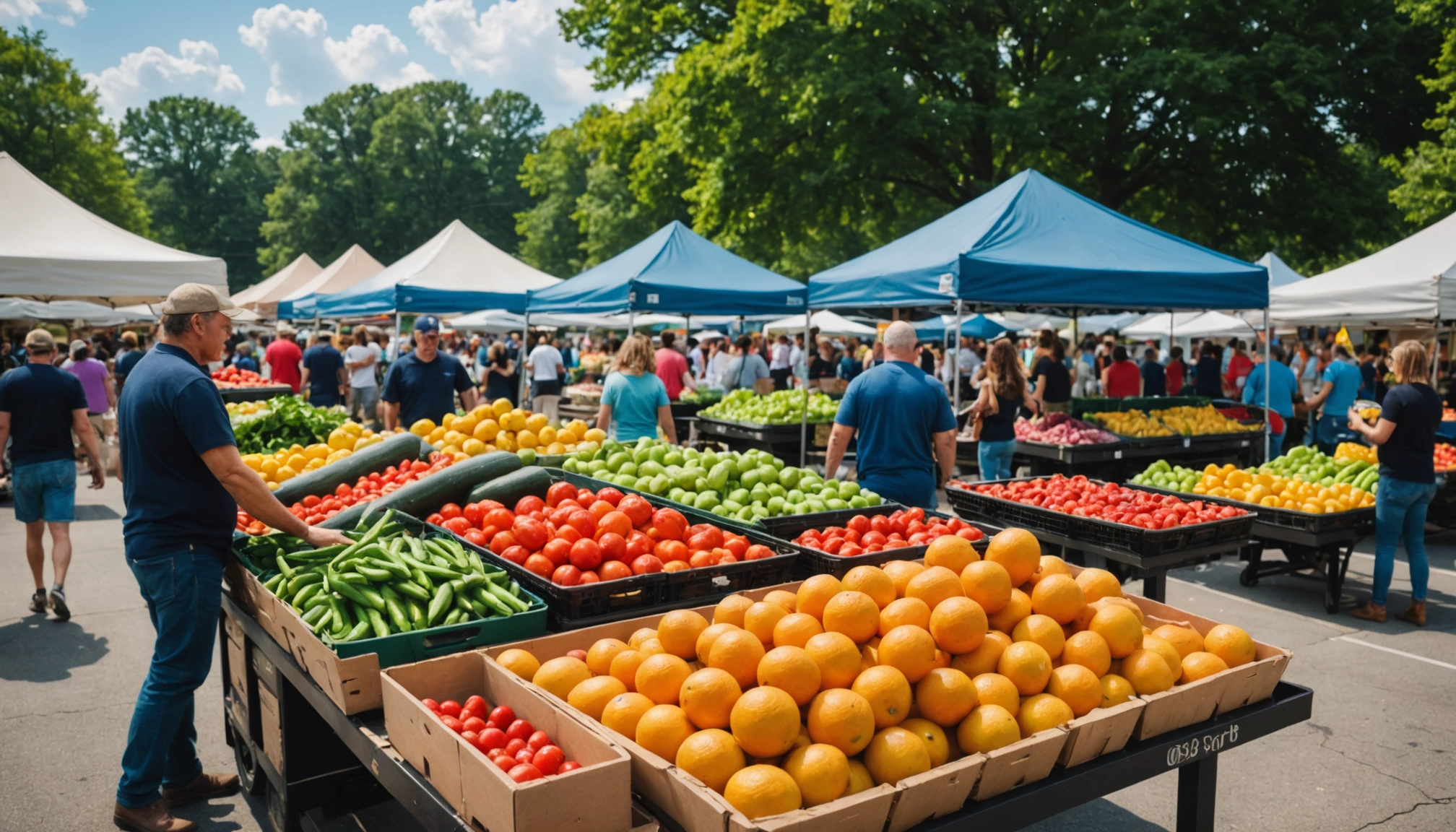 Eye-level view of a local farmer's market in Atlanta
