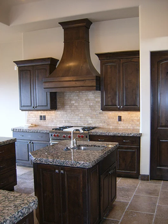 Kitchen, Walnut, Stain, hood, island