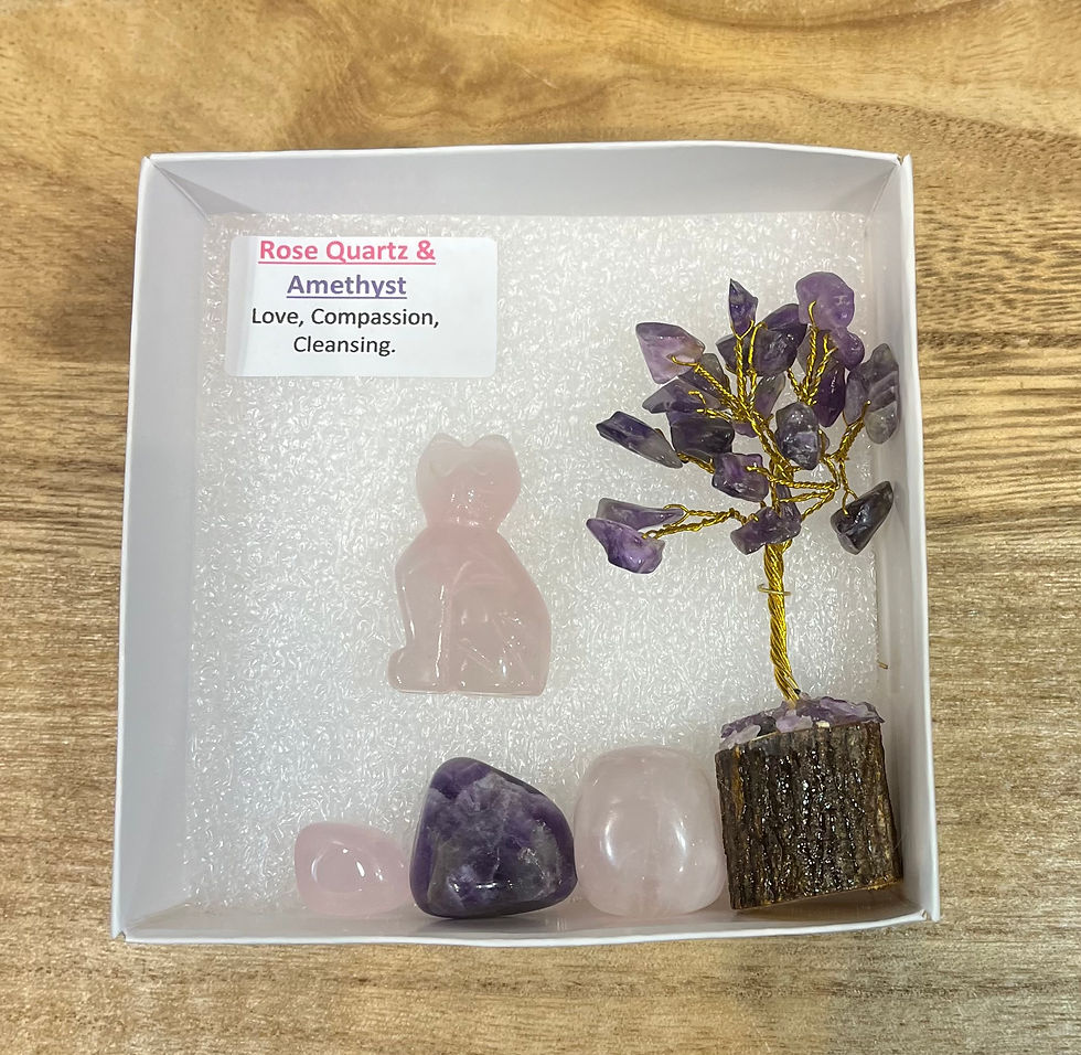 Rose Quartz/Amethyst Gemstone Gift Box
