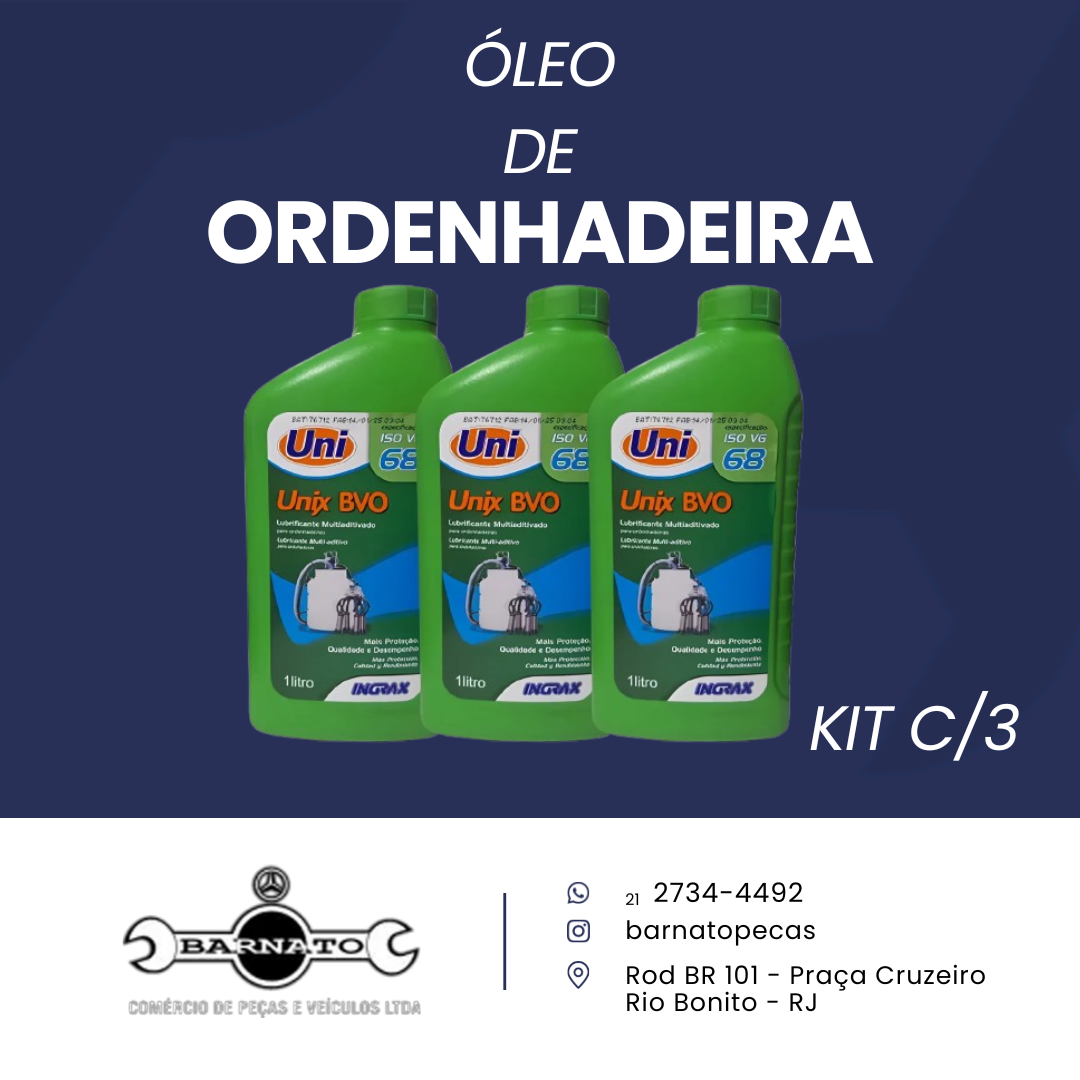 Kit Óleo Com 1l Para Bomba De Vácuo Ordenhadeira 3 Unidades
