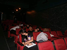 Actors taking a quick nap before the play