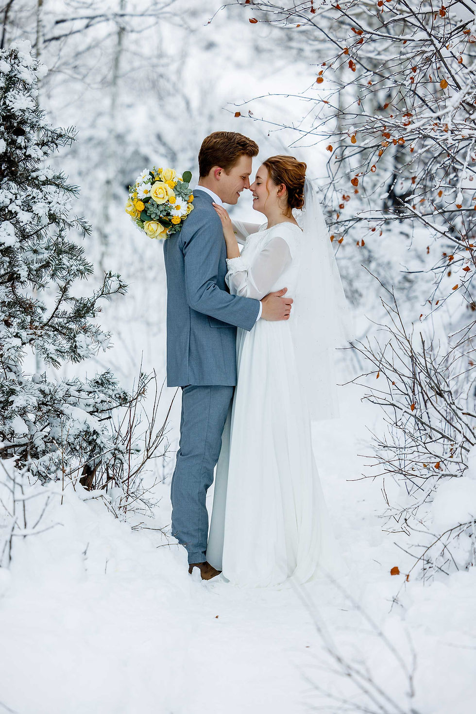 Kenzi and Gabriel's Winter Aspen Grove Photoshoot 5