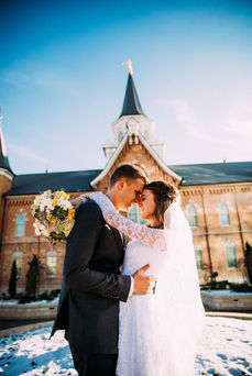 Winter Provo City Center Temple Wedding: Carli & Zach by Utah Wedding Photographer James Erick Photography Utah