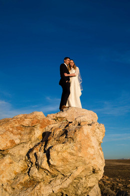 Spring Bride and Groom session at Antelope Island in Utah