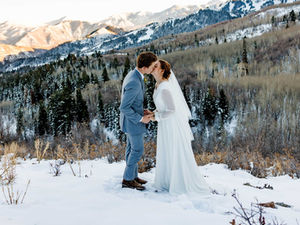 Kenzi and Gabriel's Winter Aspen Grove Photoshoot