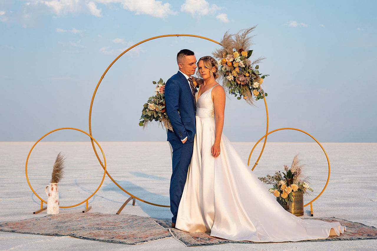 Fall Bonneville Salt Flats Elopement with Carly & Dan by Utah Wedding Photographers james Erick Photography Utah