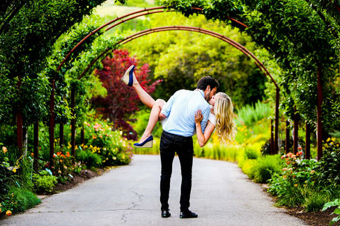 Spring Red Butte Gardens Engagement Photographed by Utah Wedding Photographers James Erick Photography Utah