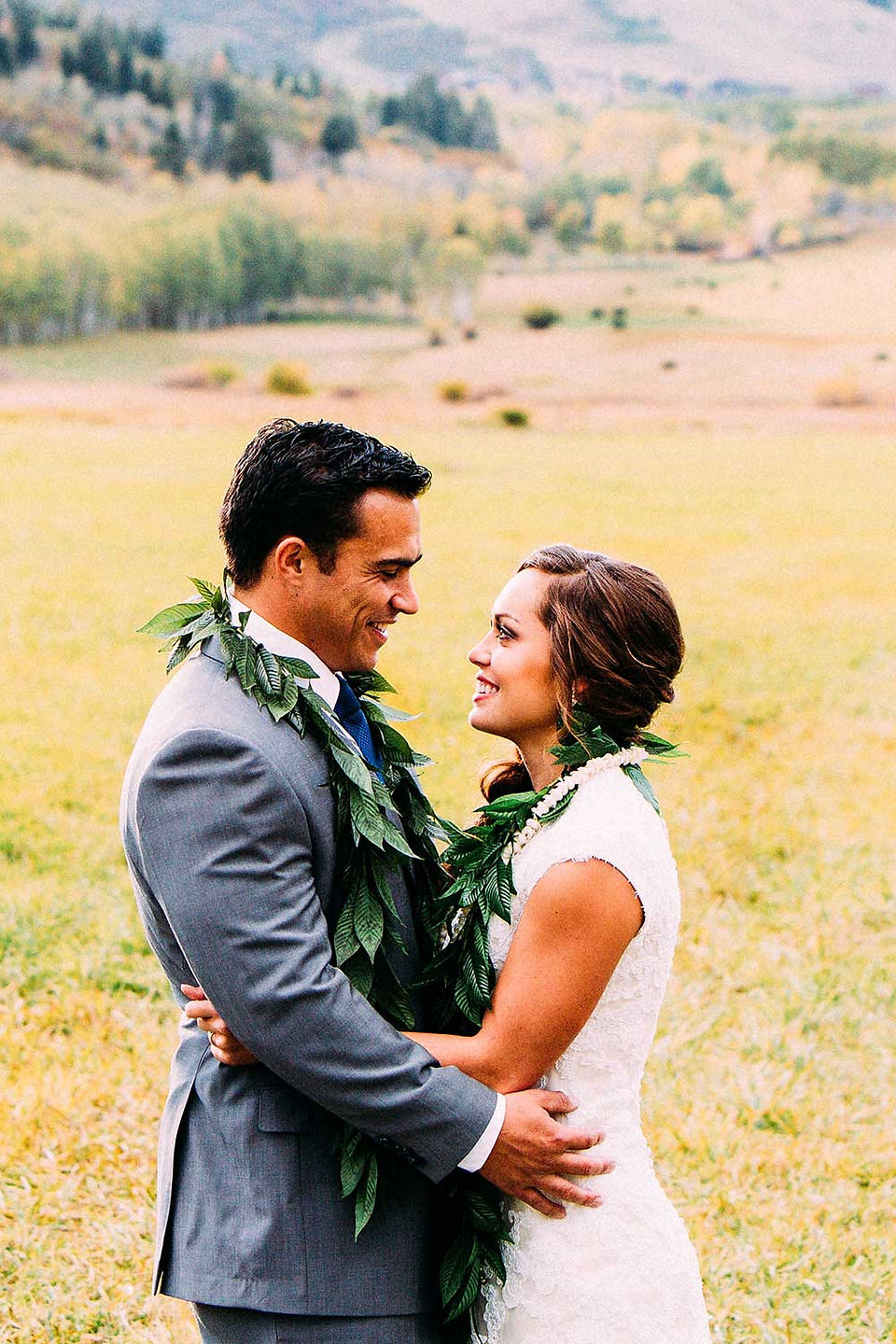 Fall McPolin Farm Bride and Groom SessionPhotographed by Utah Wedding Photographers James Erick Photography Utah