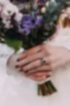 Bride holding flowers