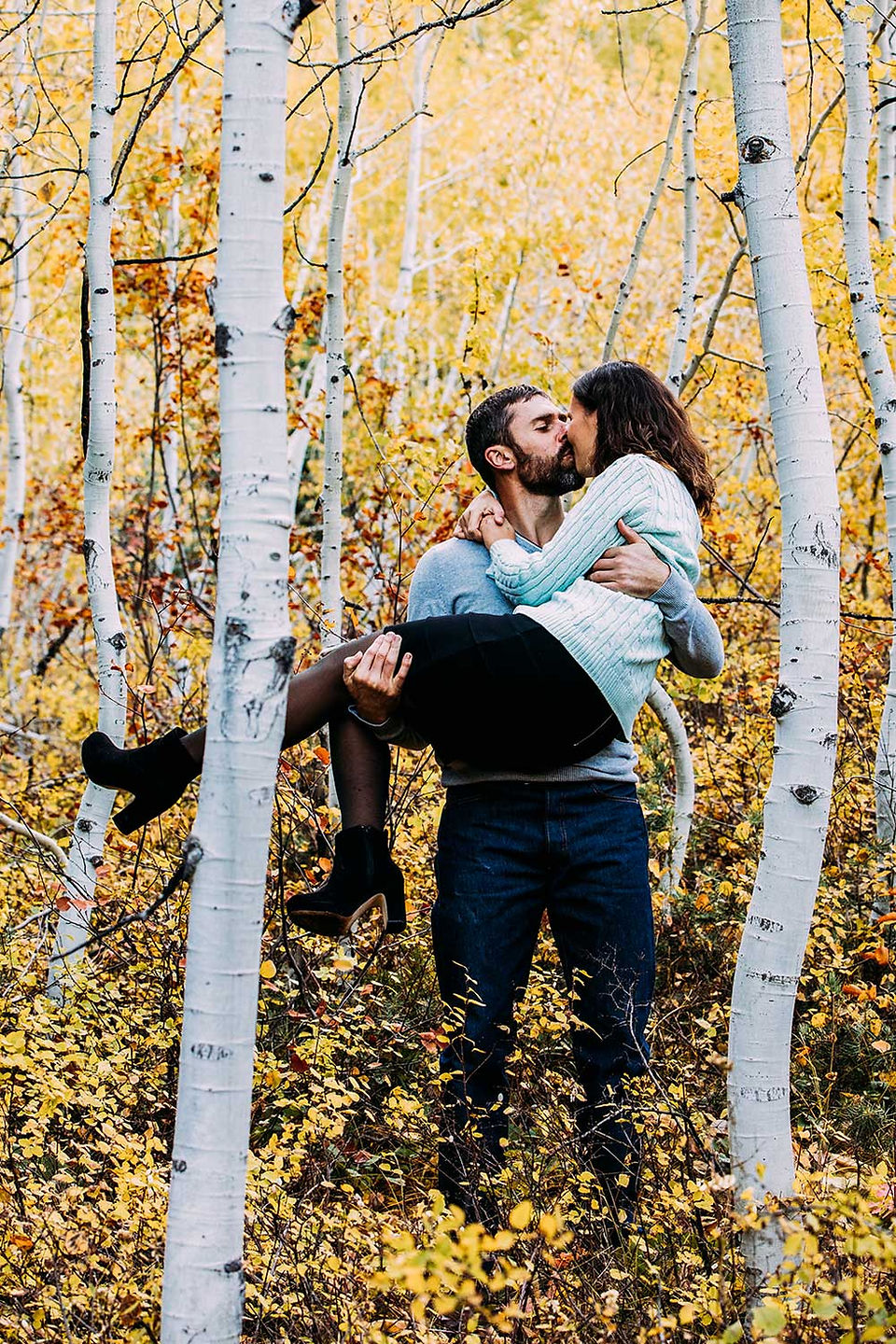 Fall Aspen Grove Engagement Session: Victoria and Anatolie by Utah Wedding Photographers James Erick Photography Utah