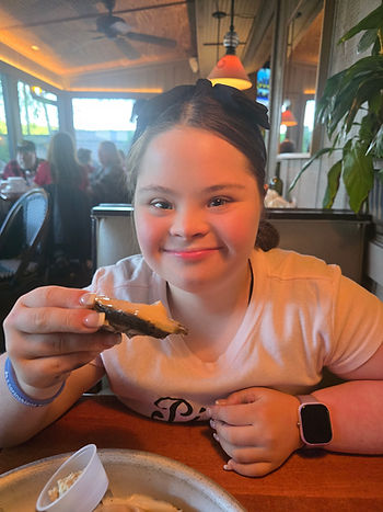 Ruby loves her oysters