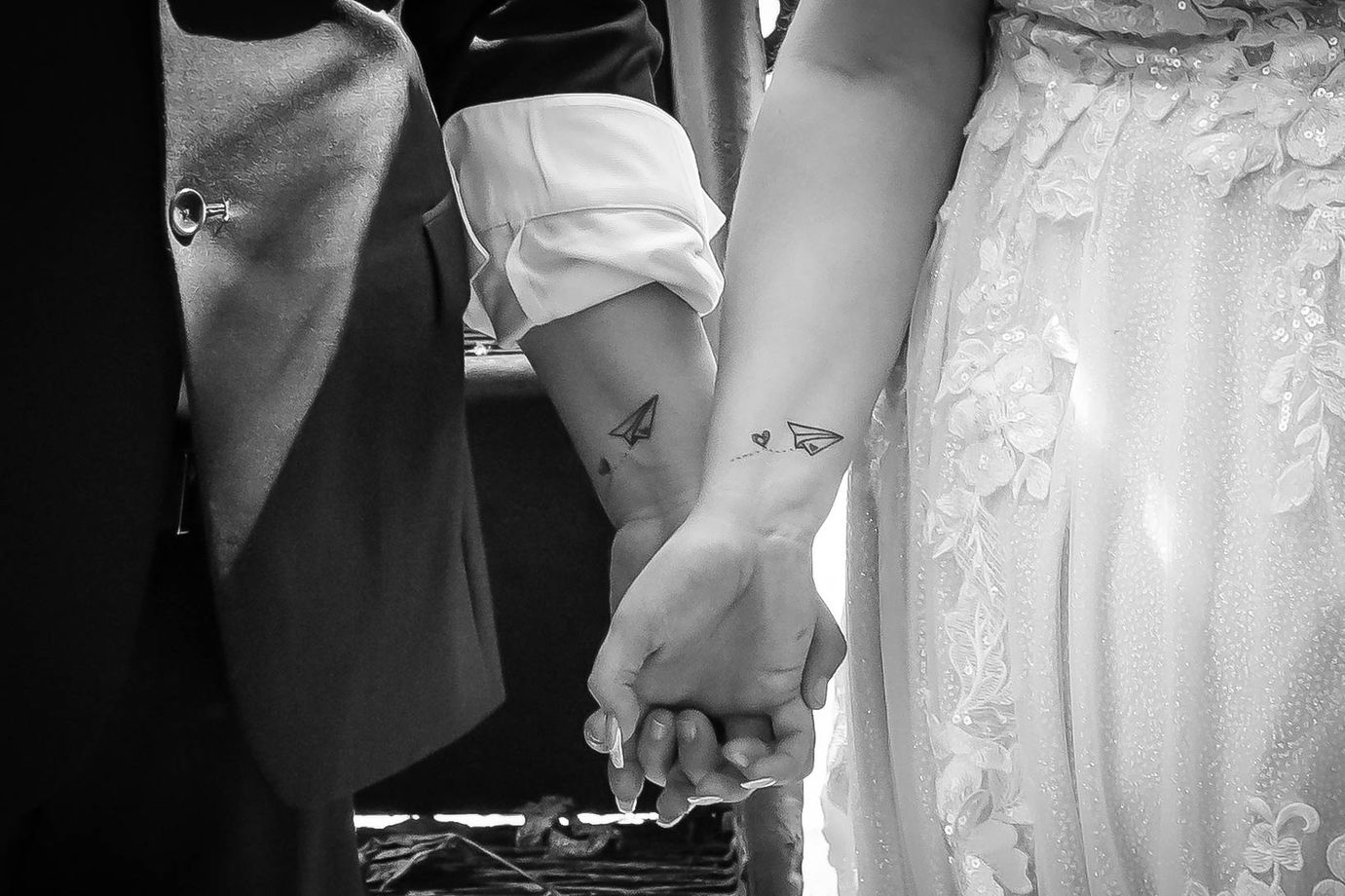 Two brides with matching tattoos in sultan wa