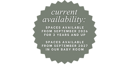 SPACES AVAILABLE FROM SEPTEMBER 2026 AGE