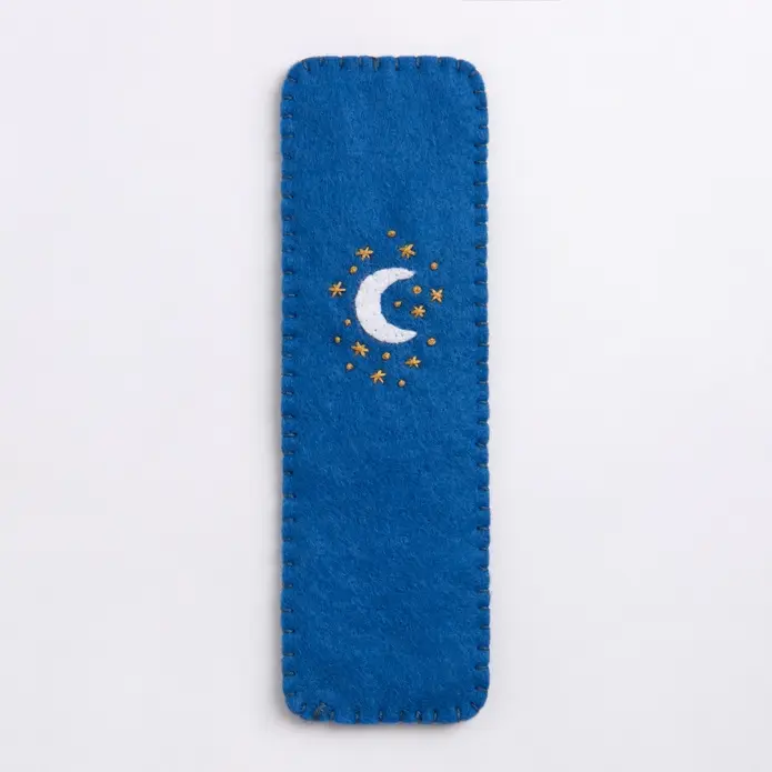 Thumbnail: Back view of Felt bookmark kit featuring a half  moon