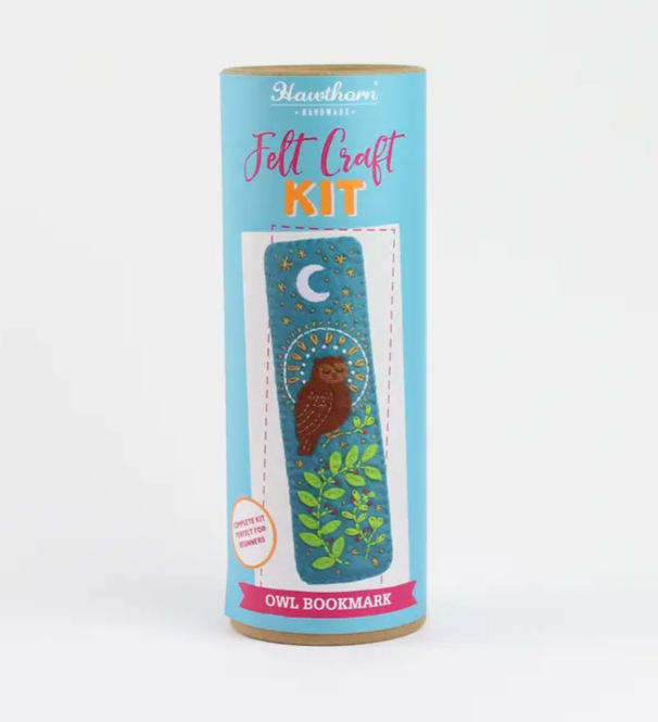 Thumbnail: Cylinder packaging of the owl felt book mark kit