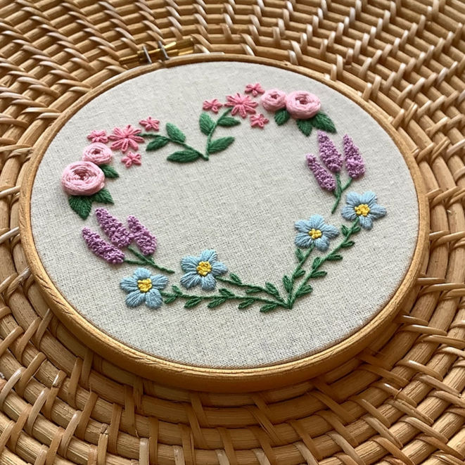 Thumbnail: Floral Heart - Beginner Embroidery Kit