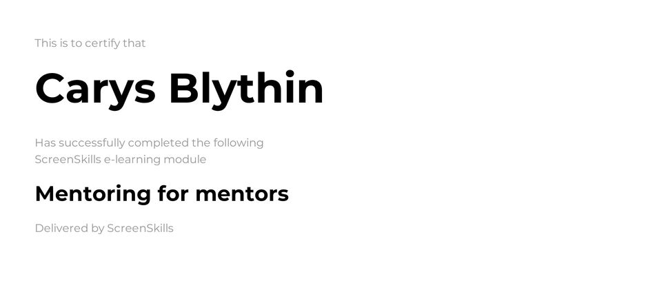 Mentoring for mentors