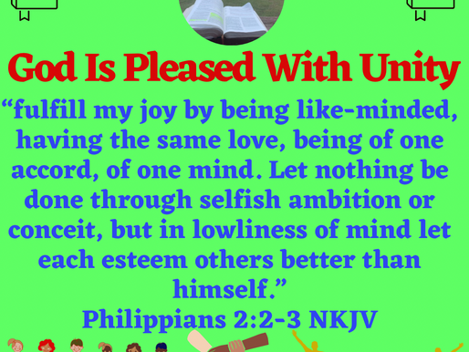 August 20th, 2024~God Is Pleased When We Have Unity✨