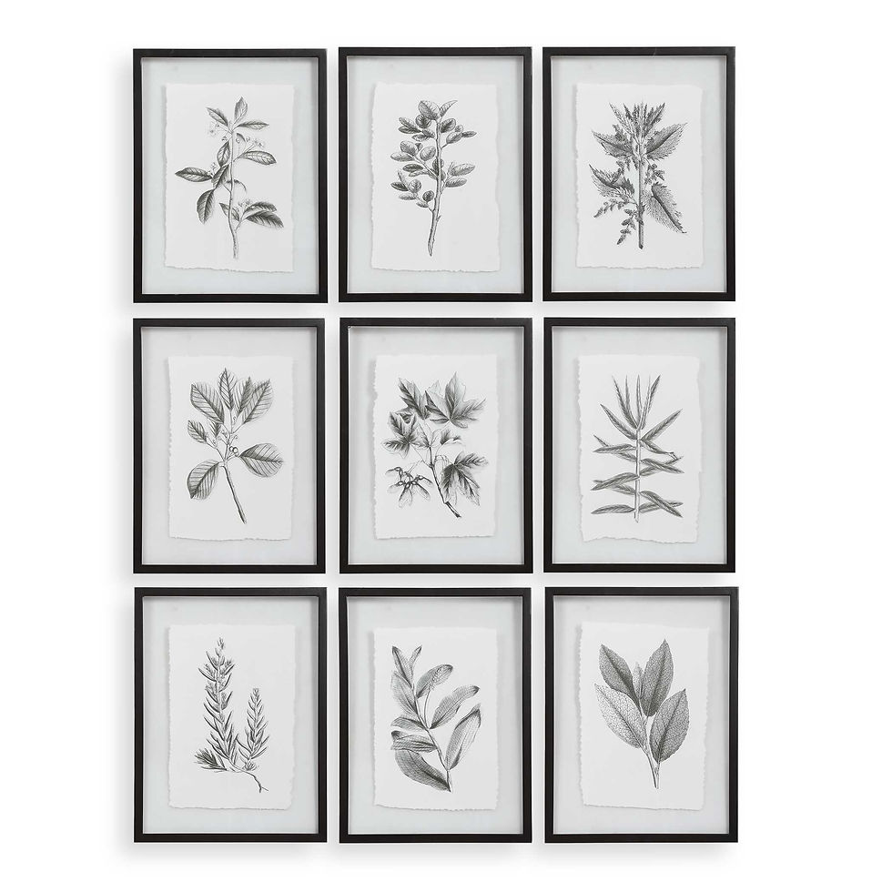 Farmhouse Florals Framed Prints, S/9 3 Cartons