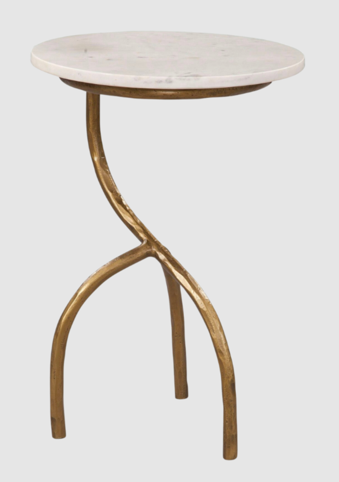Three-Legged Gold Receli Scatter Table w/ Marble Top