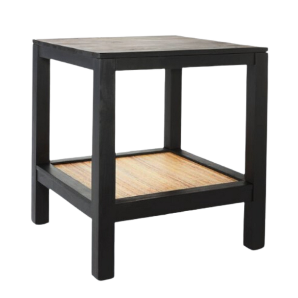Thumbnail: Accent Table with When Rattan Shelf Black
