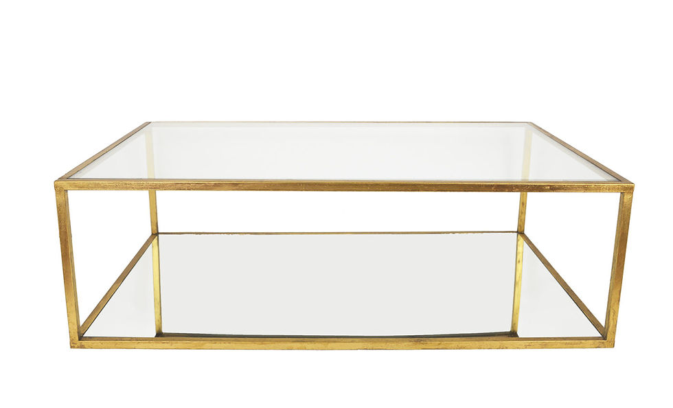 CT350 Gold Rectangle Coffee Table