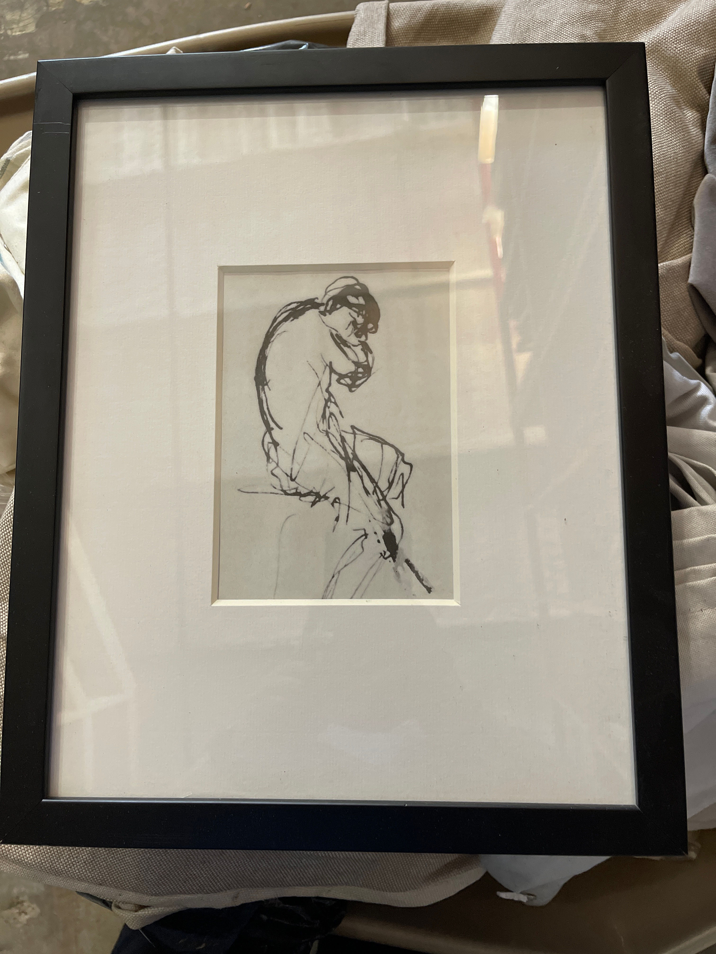 Abstract Sketch of Woman in Black Frame