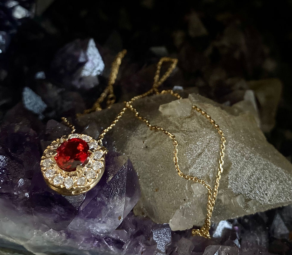 Thumbnail: Red Spinel/ diamond necklace