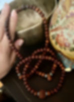 Thumbnail: Mysore Sandalwood Mala necklace or wrap around wrists bracelet