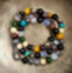 Thumbnail: Multicolored Stone and pave Diamond beads "Summer Love" necklace.