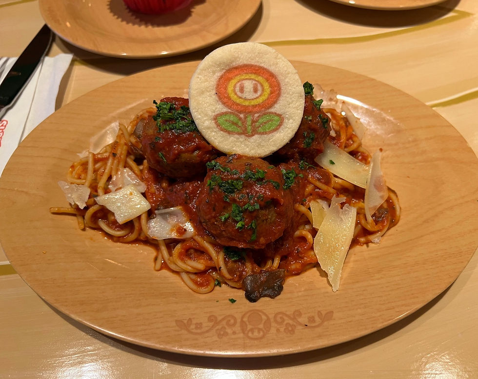 Fire Flower Spaghetti & Meatballs