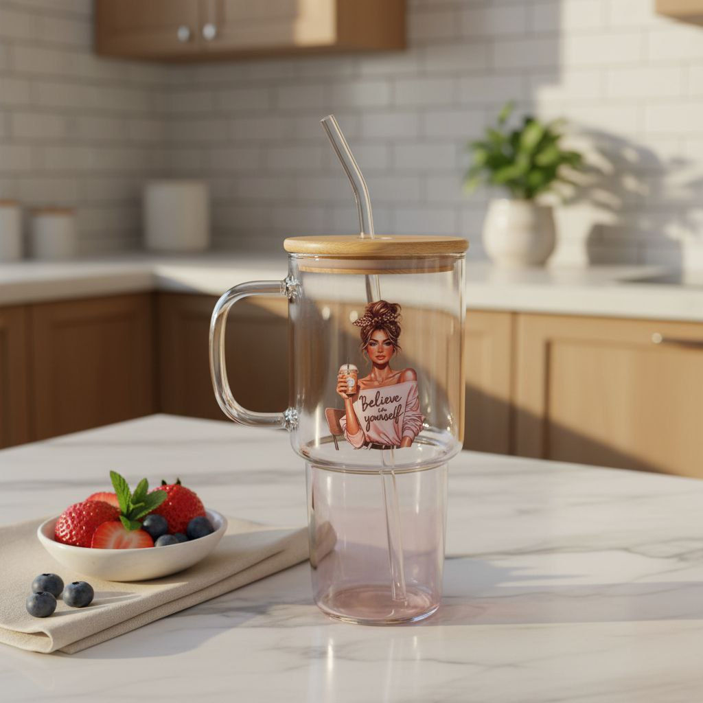 Glasbecher mit Henkel