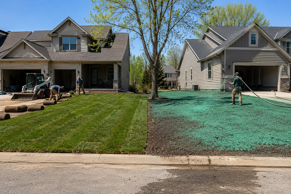 Hydroseeding vs Sod in Rochester MN